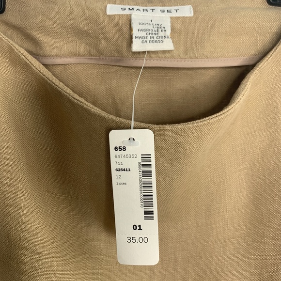 100% Raw Linen Midi Skirt - Picture 3 of 10